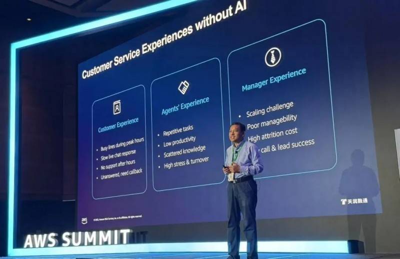 天润融通出席AWS Summit 2025,提出“业务专家+AI员工”未来组织新范式