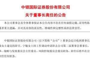 中银证券52岁女董事长宁敏因工作调动离任，2024年降薪17%至151.6万元