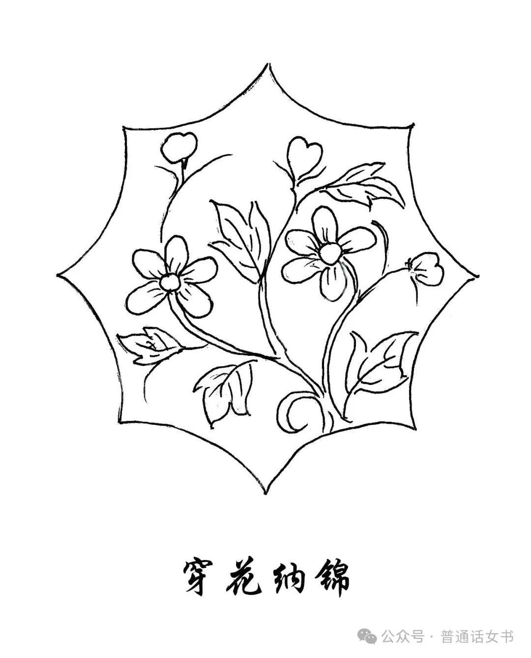 第三组是我根据传统纹饰而画的,既有云锦刺绣之美,又有女性轻柔之美