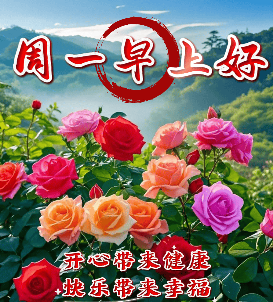 周一早安温馨祝福:天天开心,快乐到老,平平安安,比啥都好,周一早上好