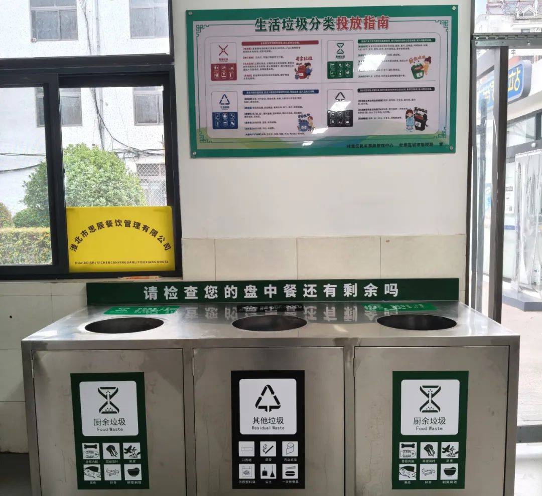 机关食堂作为垃圾分类的重点场所,杜集区为全面推进机关食堂垃圾分类