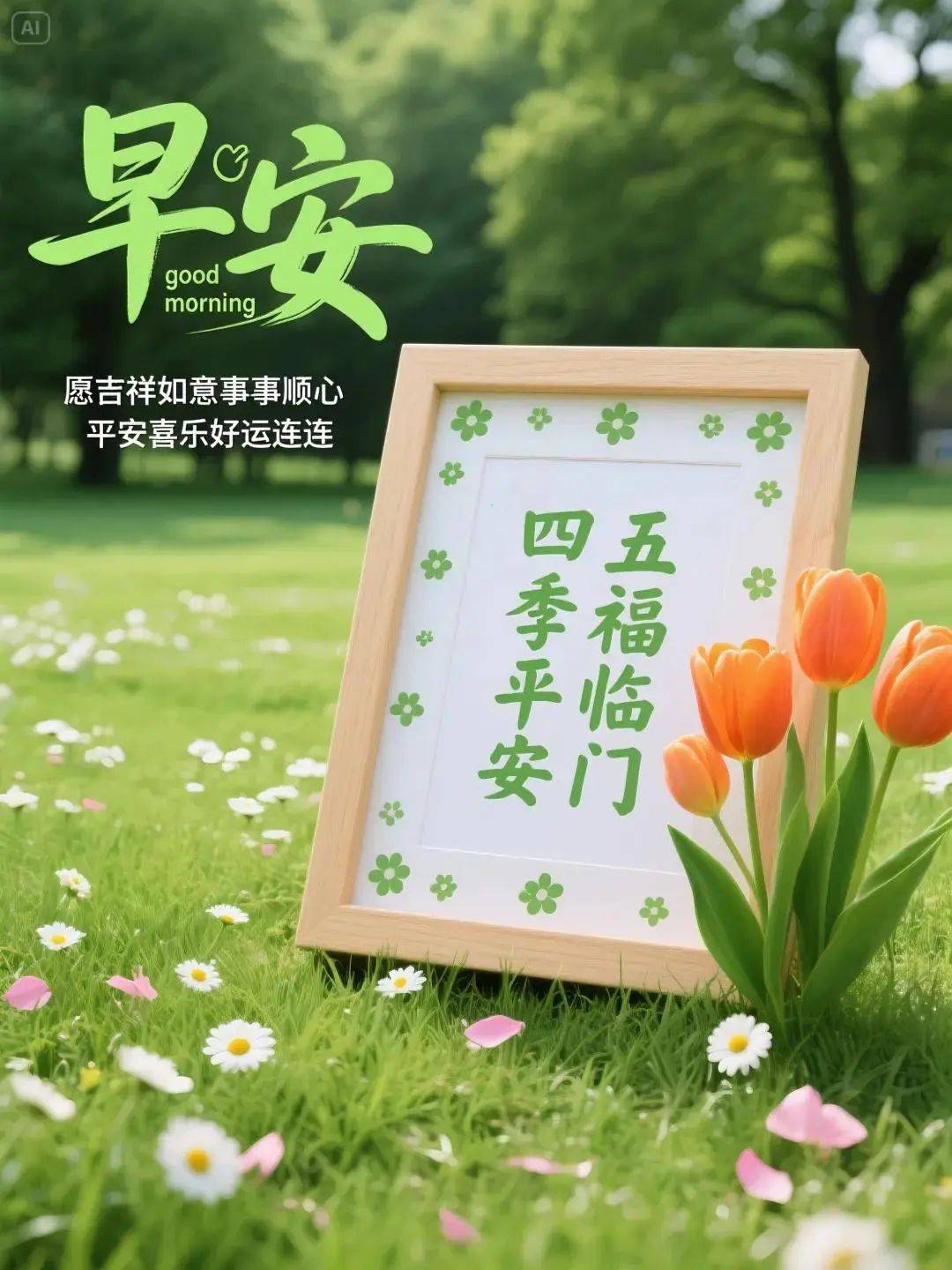 晨光温柔铺满窗清风拂面送芬芳不问前路