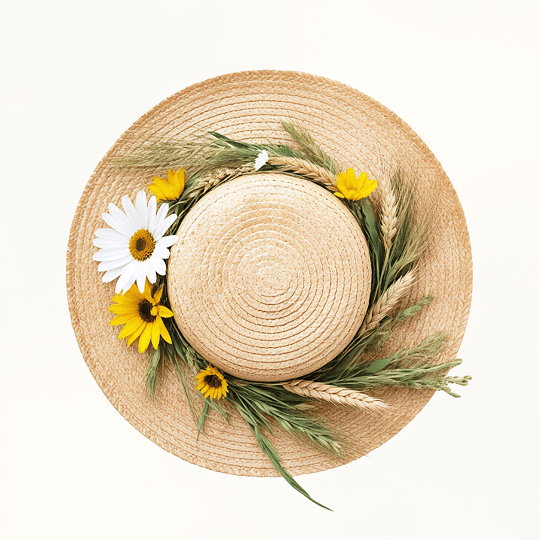 草帽与花,邂逅夏日小确幸
