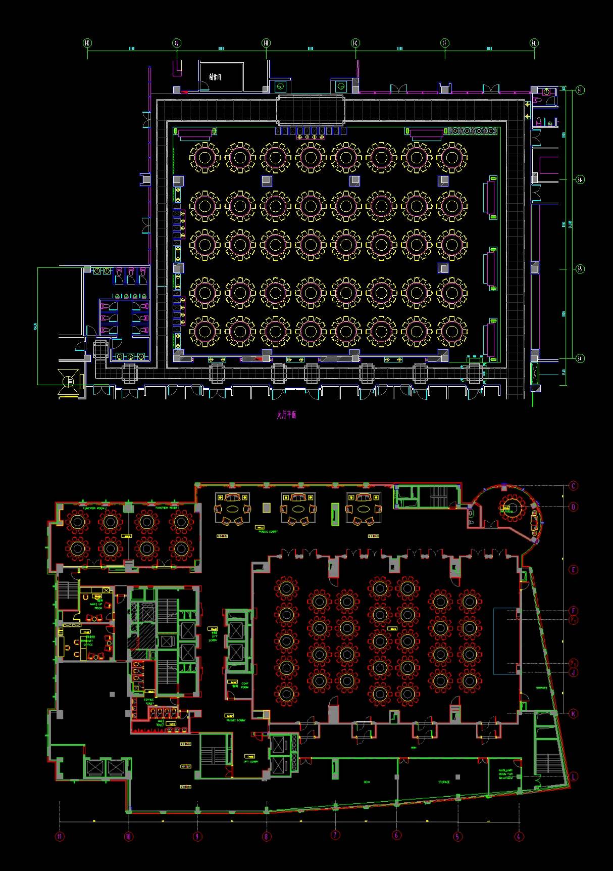 2025整理宴会厅cad平面图合集