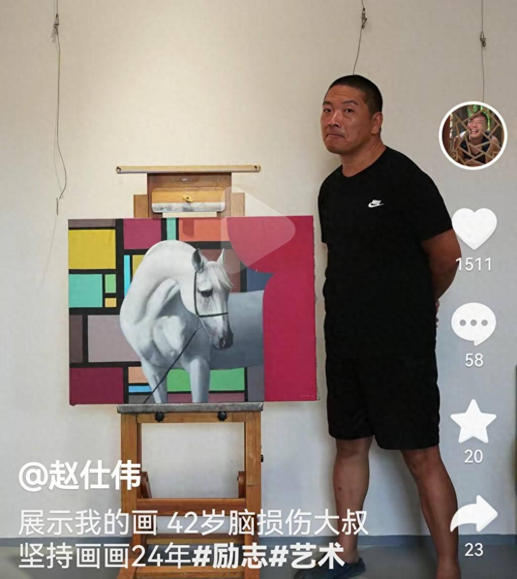 42岁青岛大叔患脑损伤坚持24年绘画，作品被中央美院收藏_搜狐网