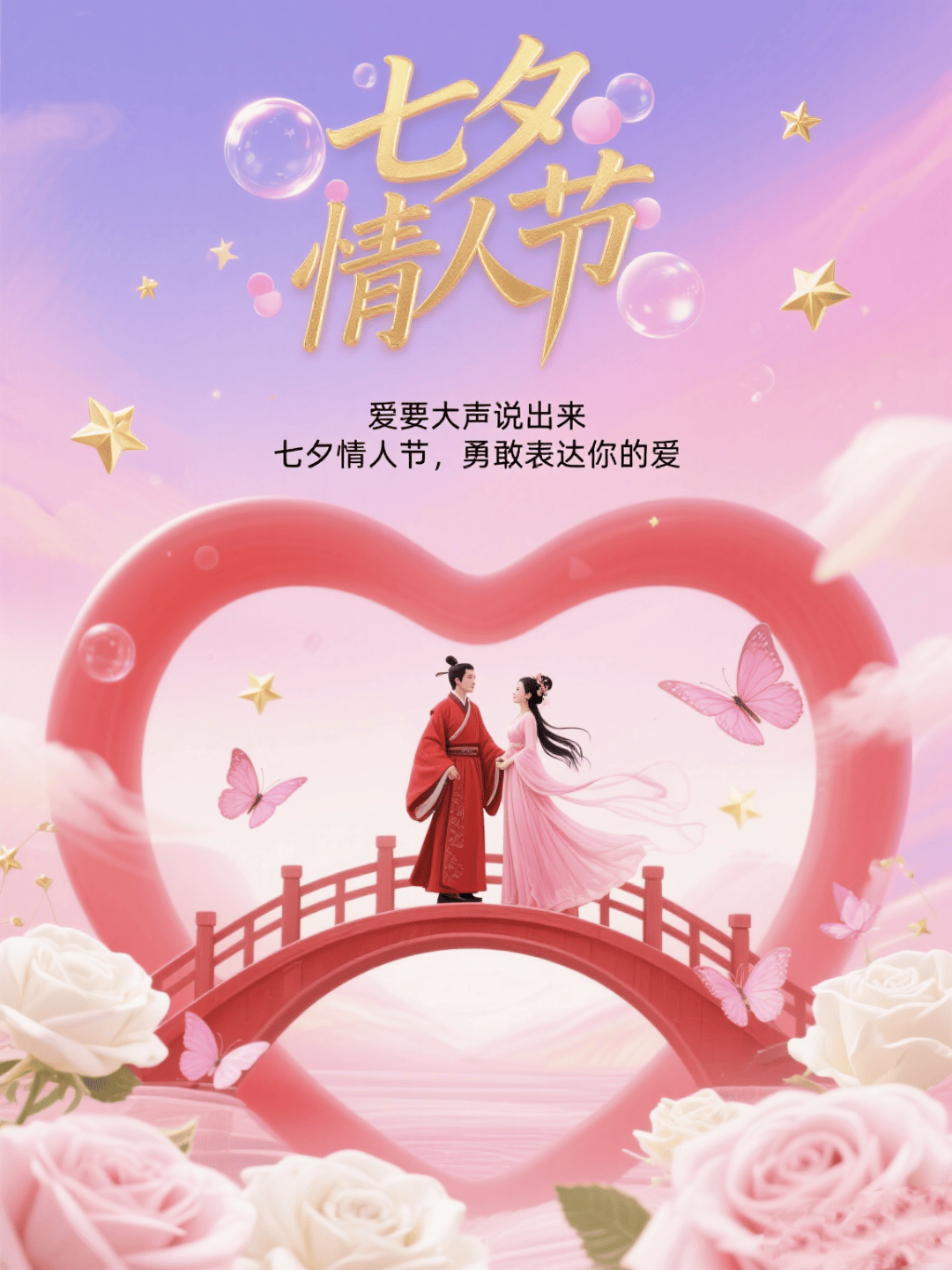 七夕快乐表情包 浪漫情人节图片祝福