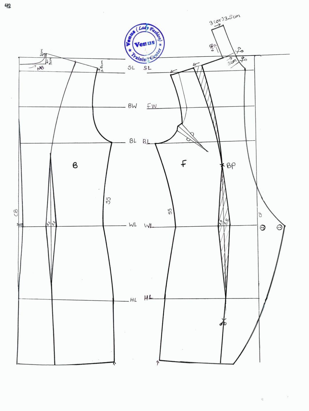 11款西装领大衣的图纸整理