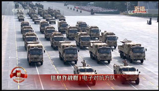 电子对抗方队由军事航天部队某基地某大队,北部战区陆军某部等抽组