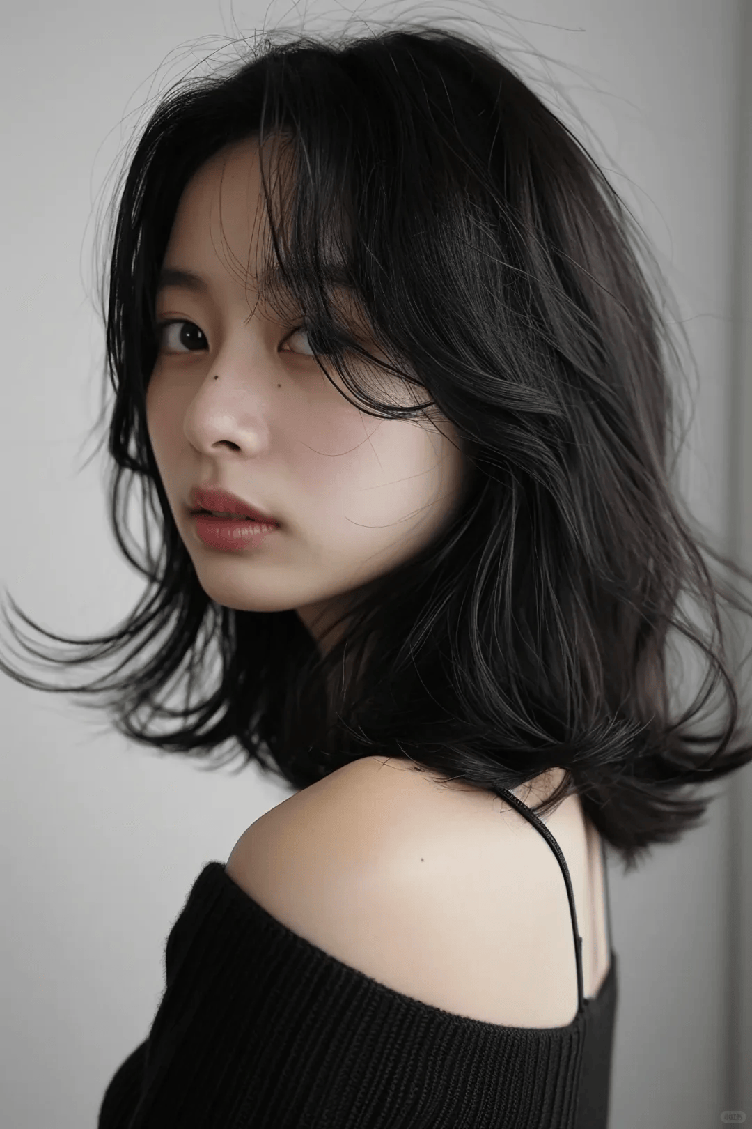 吹半干就这么好看了!蓬松自然,高级感满满.知性又温柔!韩系发型!