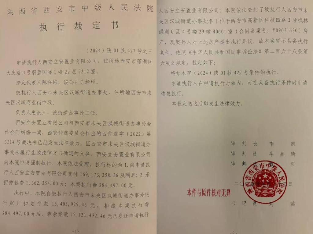 西安一城改项目“夭折”后：街办欠债超2亿元，已被强执1512万