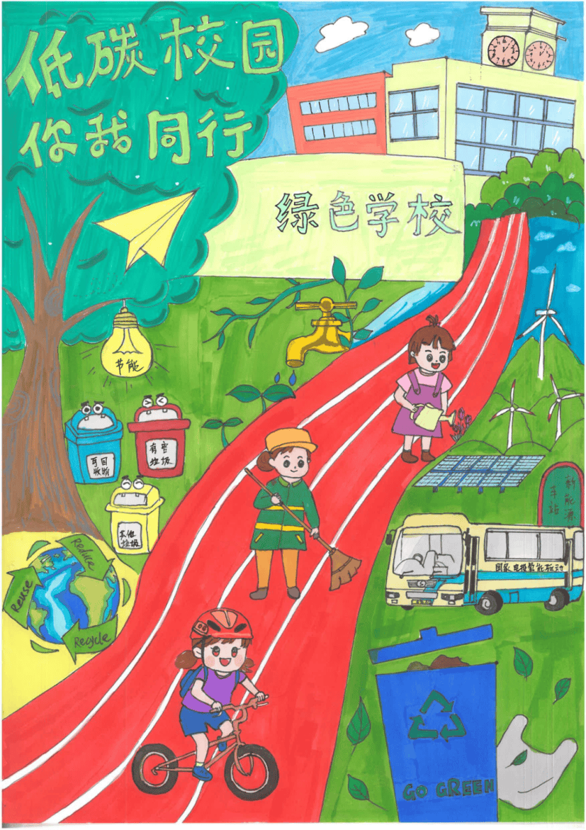 发改周五见碳寻未来校园畅想低碳生活欢迎来到孩子们的绿色创想世界