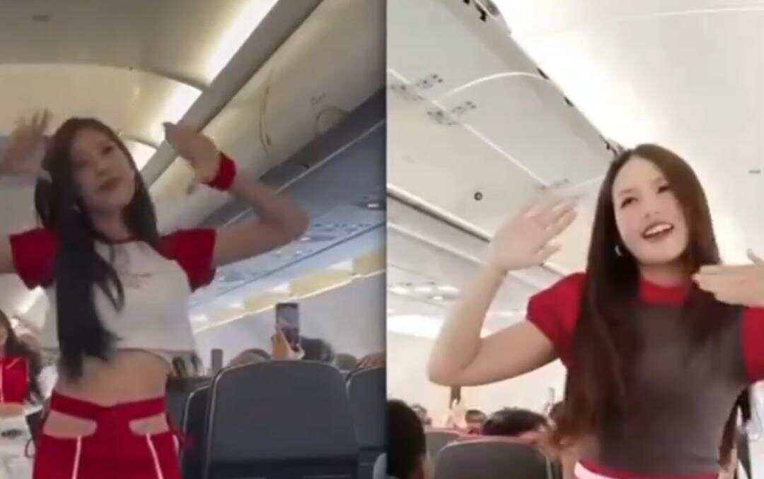 马来西亚空姐飞行途中穿紧身衣跳舞引争议