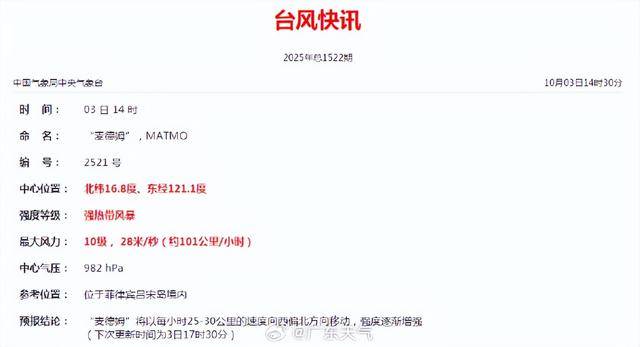 台风“麦德姆”加强！4日起给广东沿海市县带来严重风雨影响