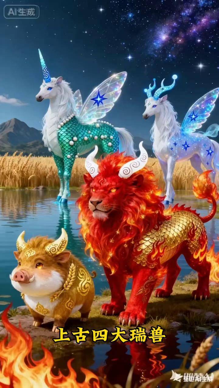 上古四大瑞兽通常指狻猊、貔貅、当康和䑏疏 #山海经神兽 #瑞兽 #神话传说 #山海经异兽录 #上古神兽