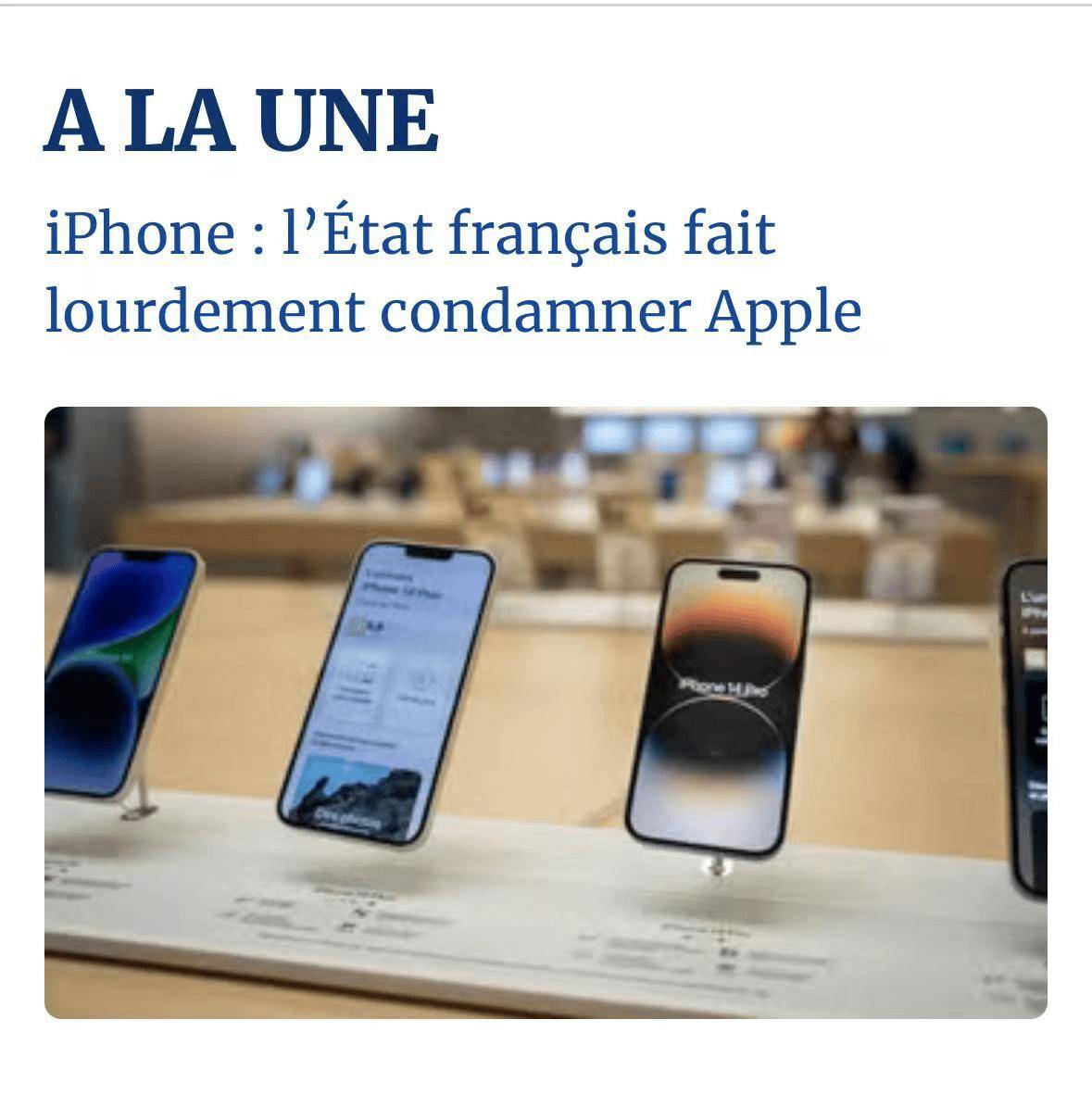 报道苹果因iphone营销问题被法国罚款4800万欧元