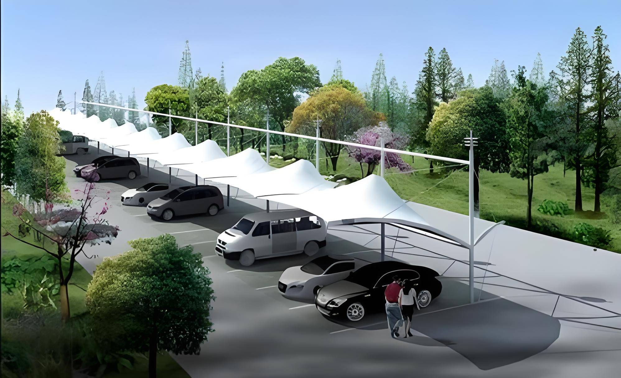 充电桩膜结构汽车车棚哪里有做,选星达膜结构有啥优势,一起探讨