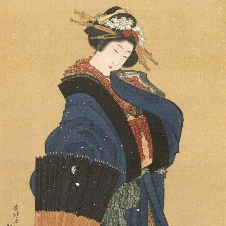 葛饰北斋《雪中美人图》6.2亿天价成交，买家曝光！_搜狐网