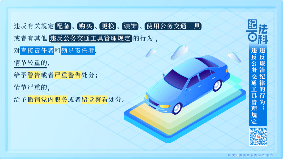 纪法百科丨违反廉洁纪律的行为:违反公务交通工具管理规定_搜狐网