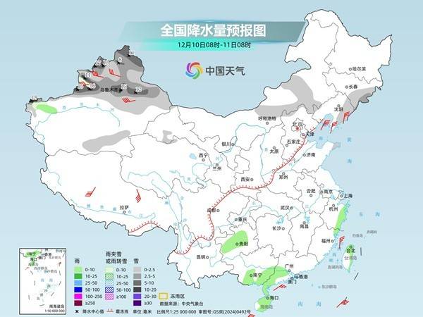 寒潮即将影响我国 中东部气温冲高回落大范围雨雪将至