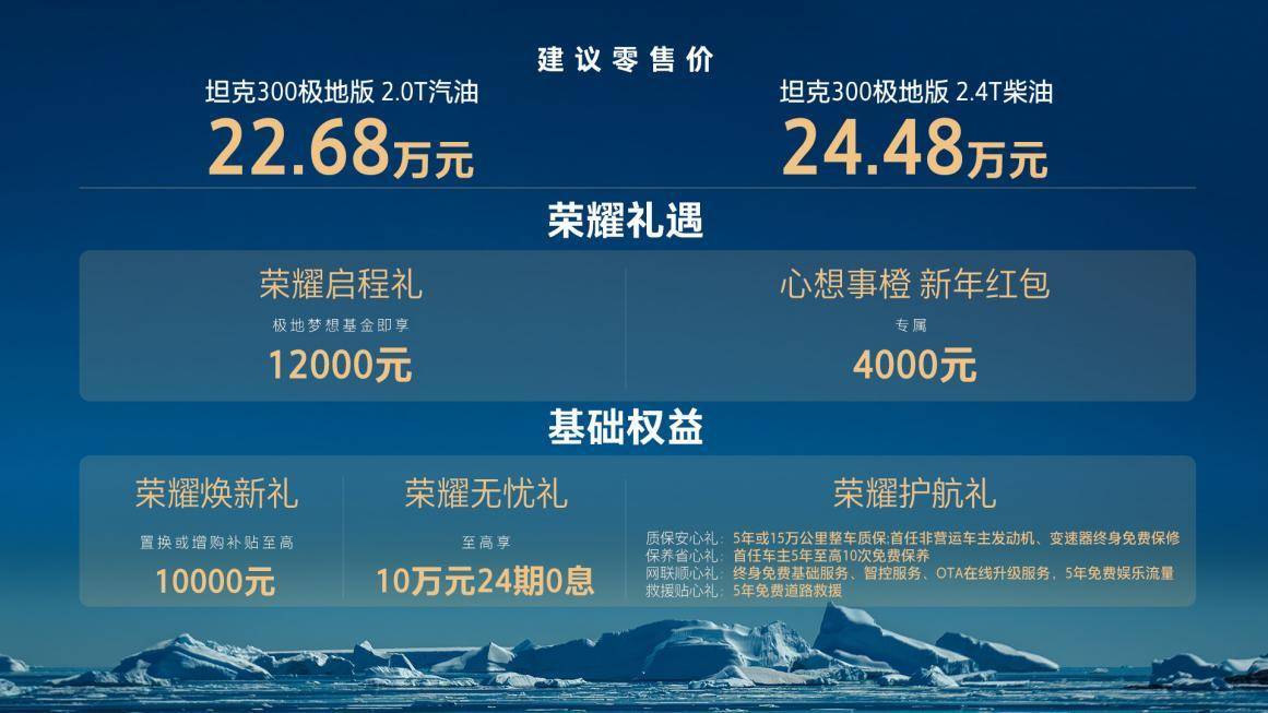 坦克300极地版上市！携极地荣耀与硬核配置2268万起开启新征程