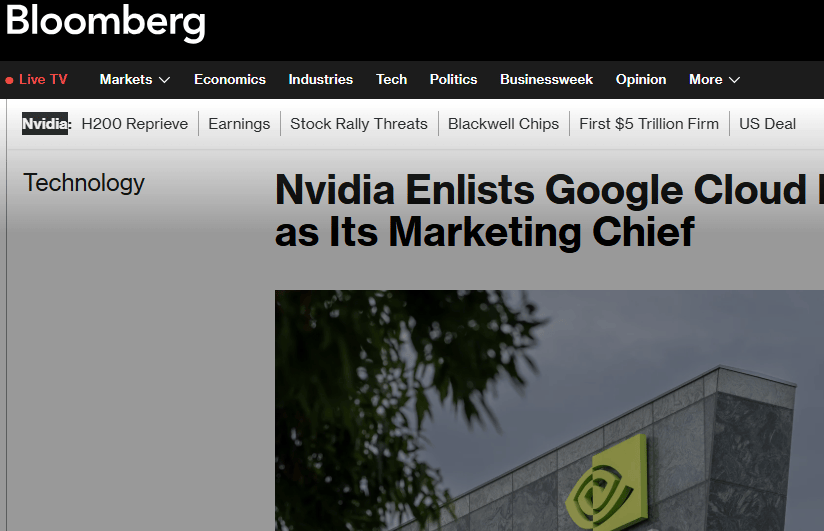 英伟达营销迎来新掌舵人：挖角谷歌云核心高管，剑指全球品牌升级