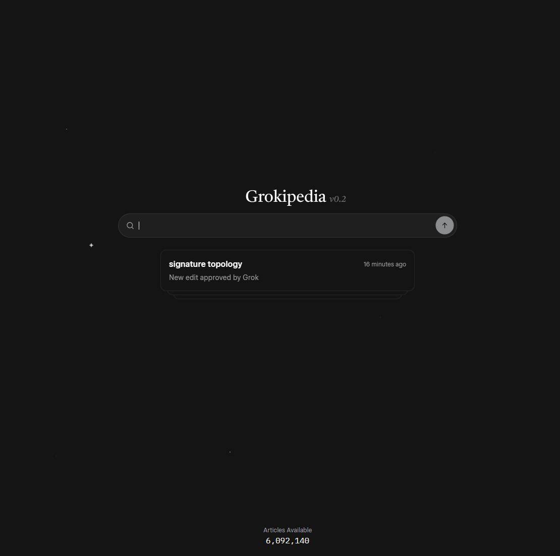 马斯克AI百科Grokipedia条目数突破600万，已达英文维基百科86%