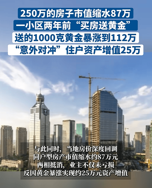 一小区两年前“买房送黄金”,250万的房子现市值缩水87万,送的1000克黄金暴涨到112万,业主资产增值25万_临安_华发_天府