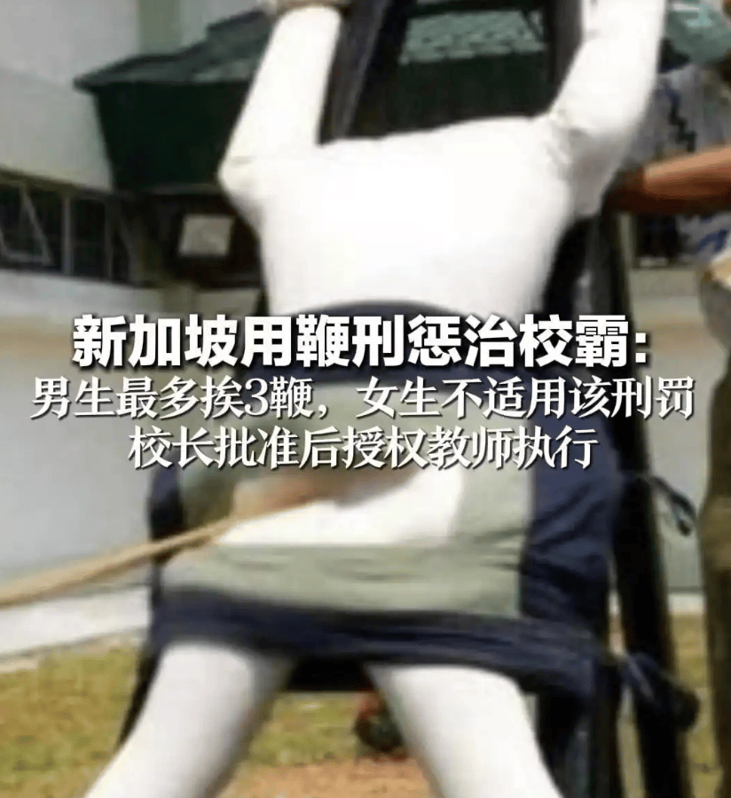 新加坡用鞭刑惩治校园霸凌者：男生最多挨3鞭，女生不适用该刑罚