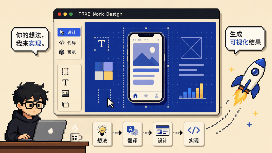 TRAE Work Design 初体验：设计领域的翻译器_产品_模板_游戏