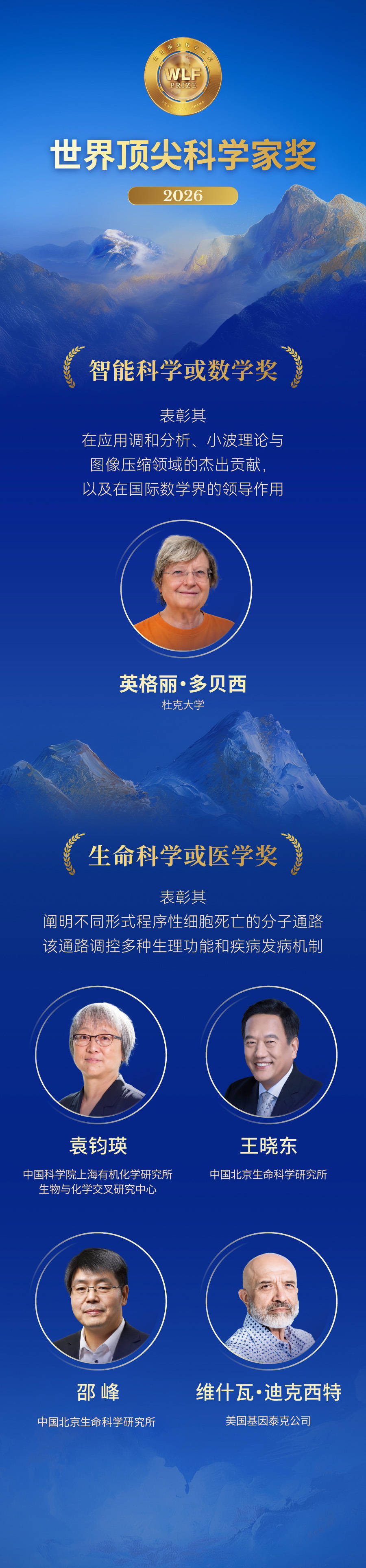 11位科学家获2026世界顶尖科学家协会奖，华人科学家首次获奖